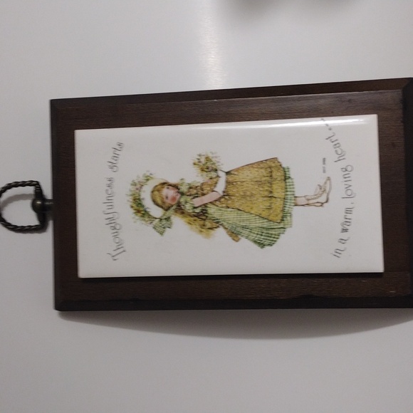 Holly Hobbie Ceramic Tile on Wood 1970's - Picture 2 of 8